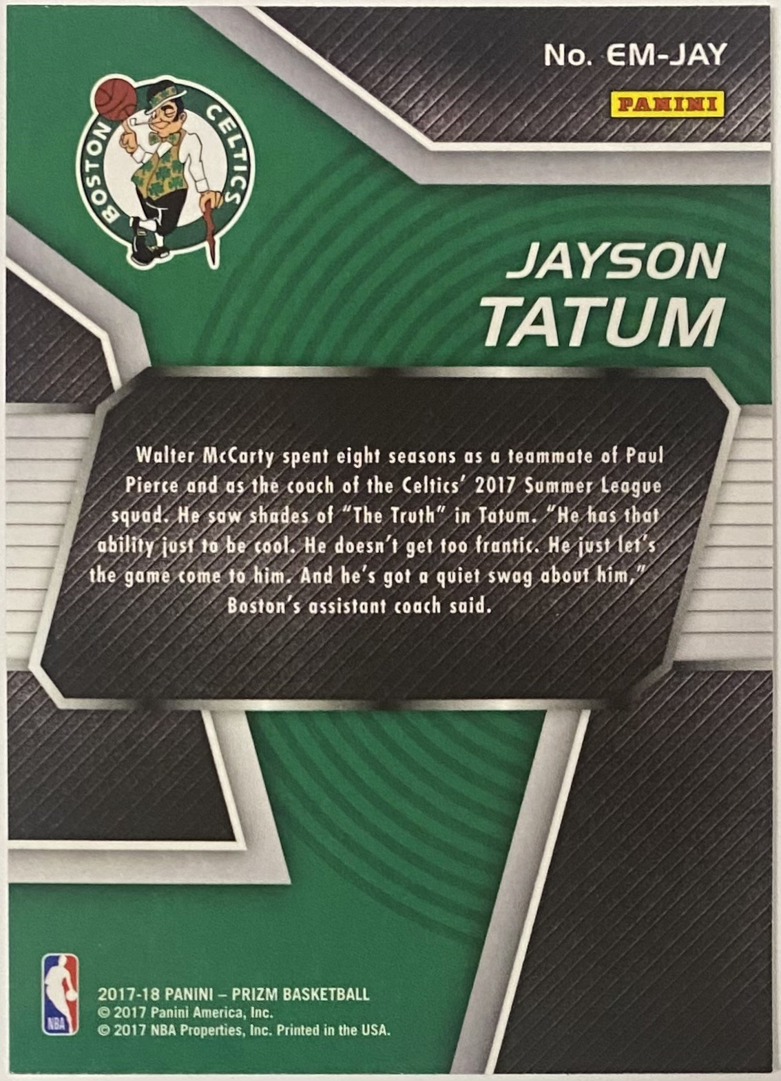 Jayson Tatum 2017 Prizm newest Rookie Card