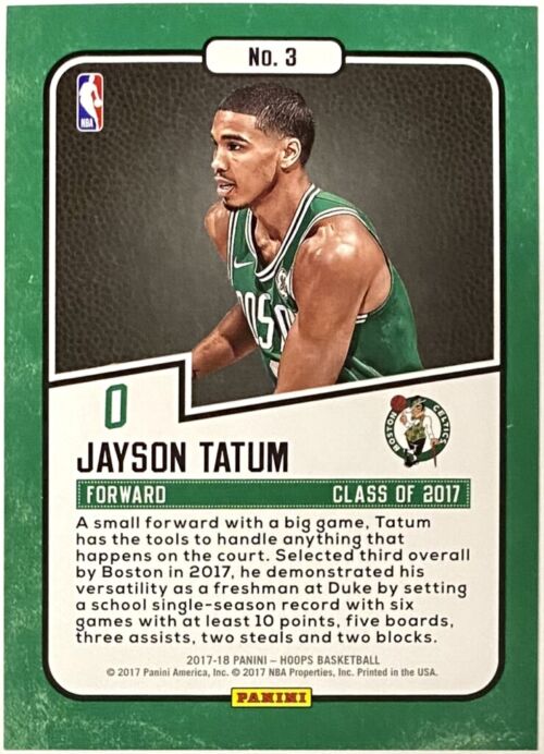 Lids Jayson Tatum Boston Celtics Autographed 2017-18 Panini