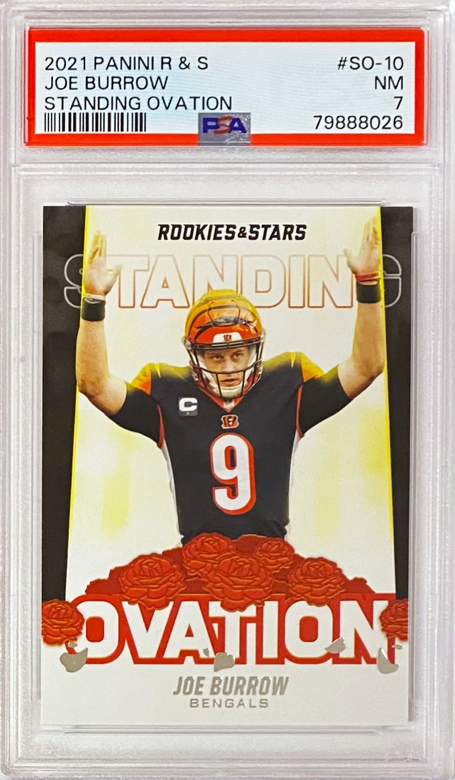 Joe Burrow 2021 Panini Rookies And Stars Football Cincinnati Bengals Standing Ovation Graded Card 