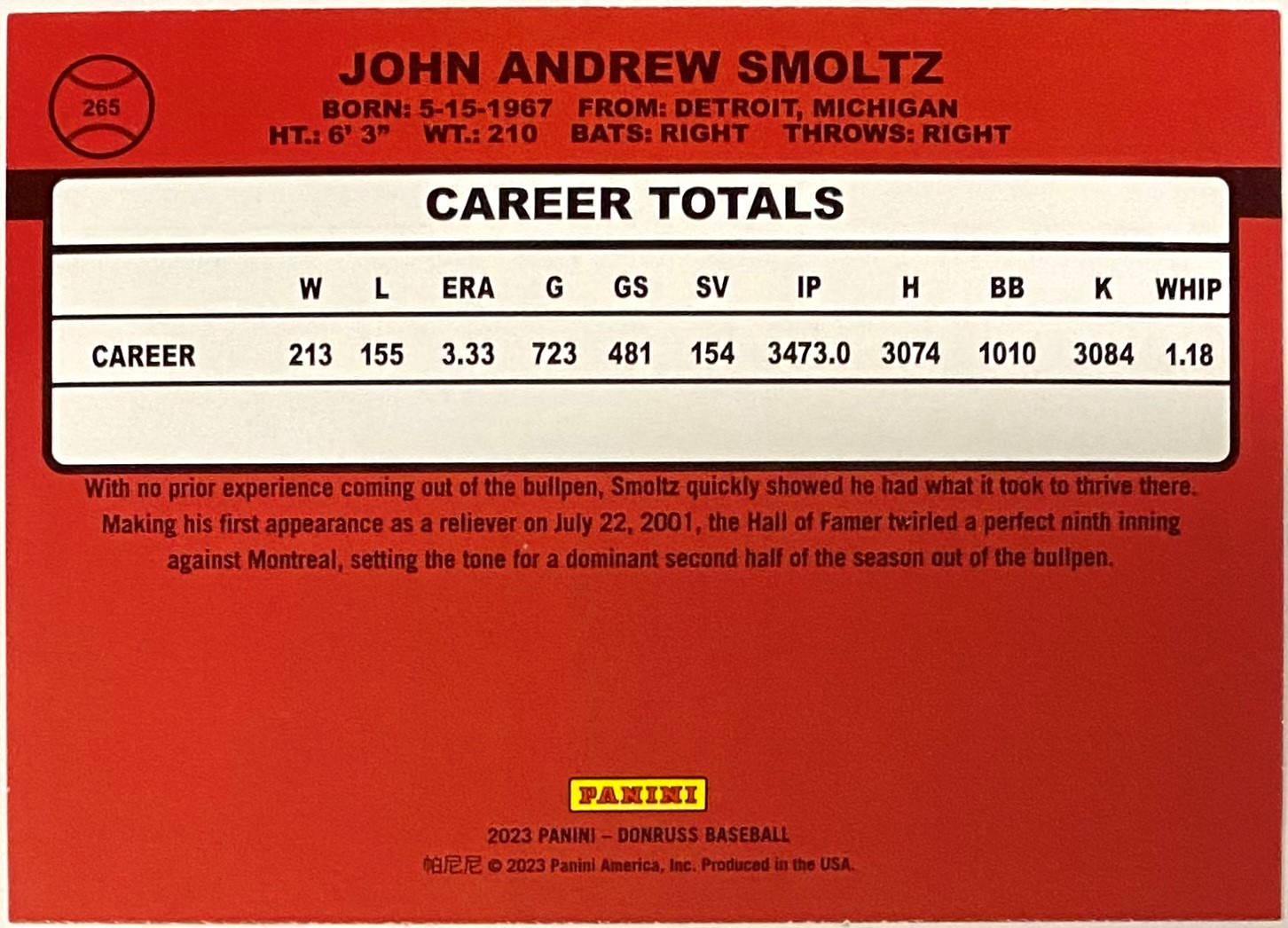 John Smoltz Baseball Card