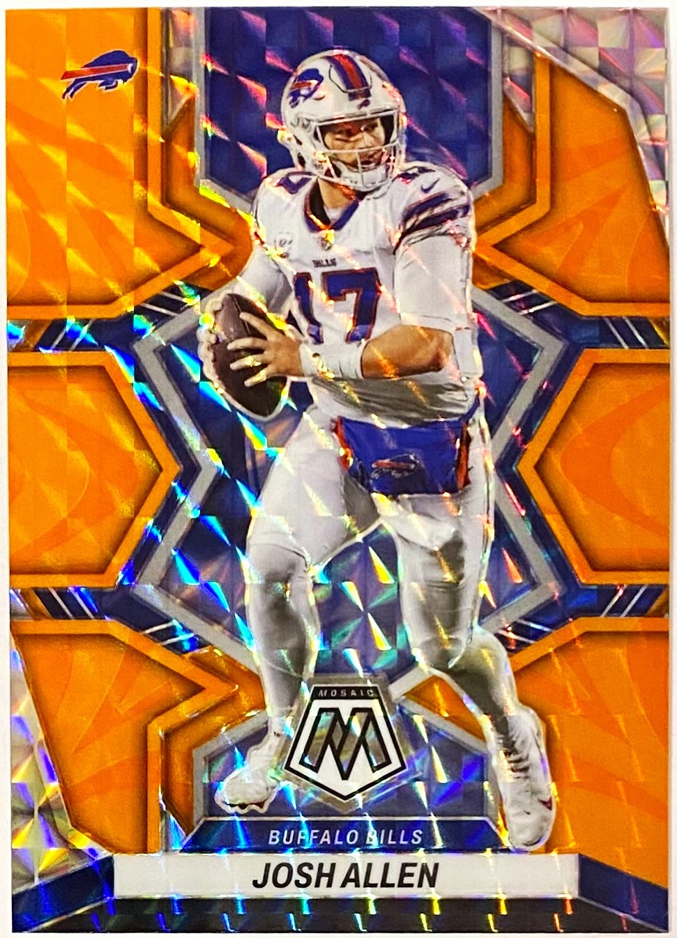 Josh Allen 2022 Panini Mosaic Football Buffalo Bills Reactive Orange