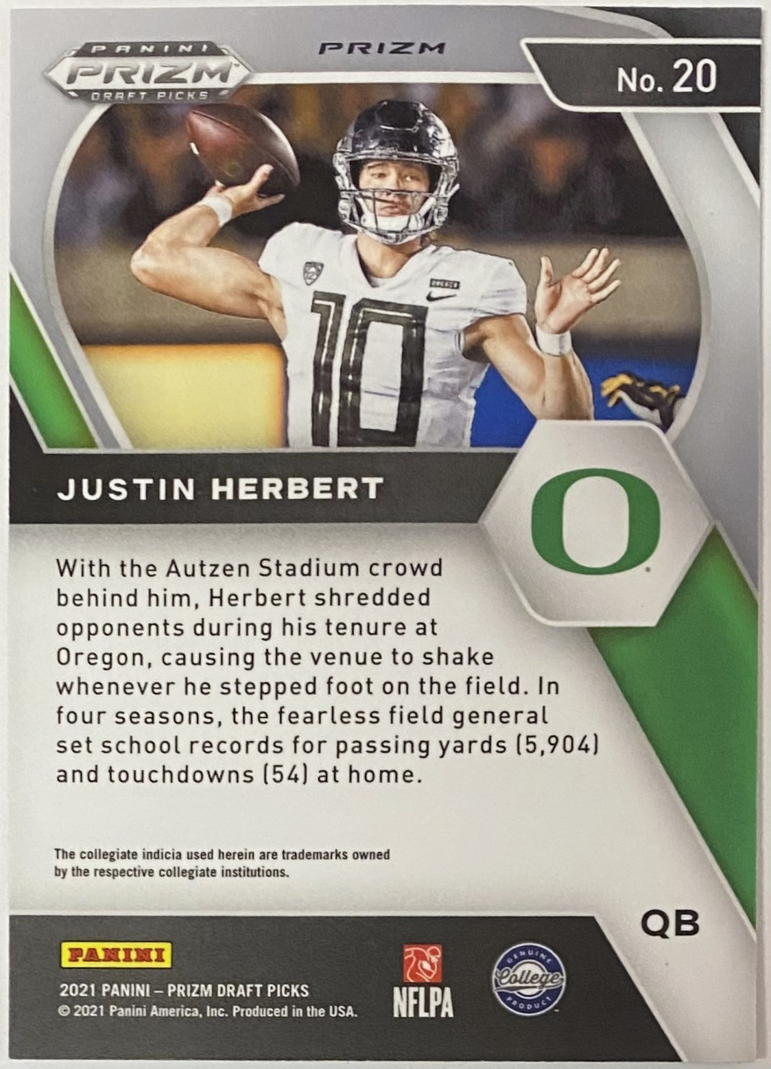 Justin Herbert red white blue good Prizm