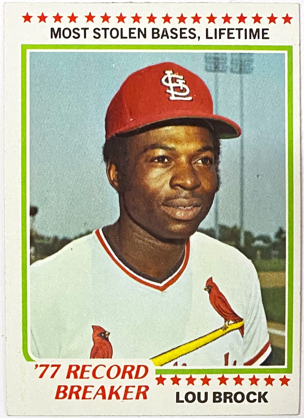 Lou Brock Topps St Louis Cardinals Baseball Record Breaker Card