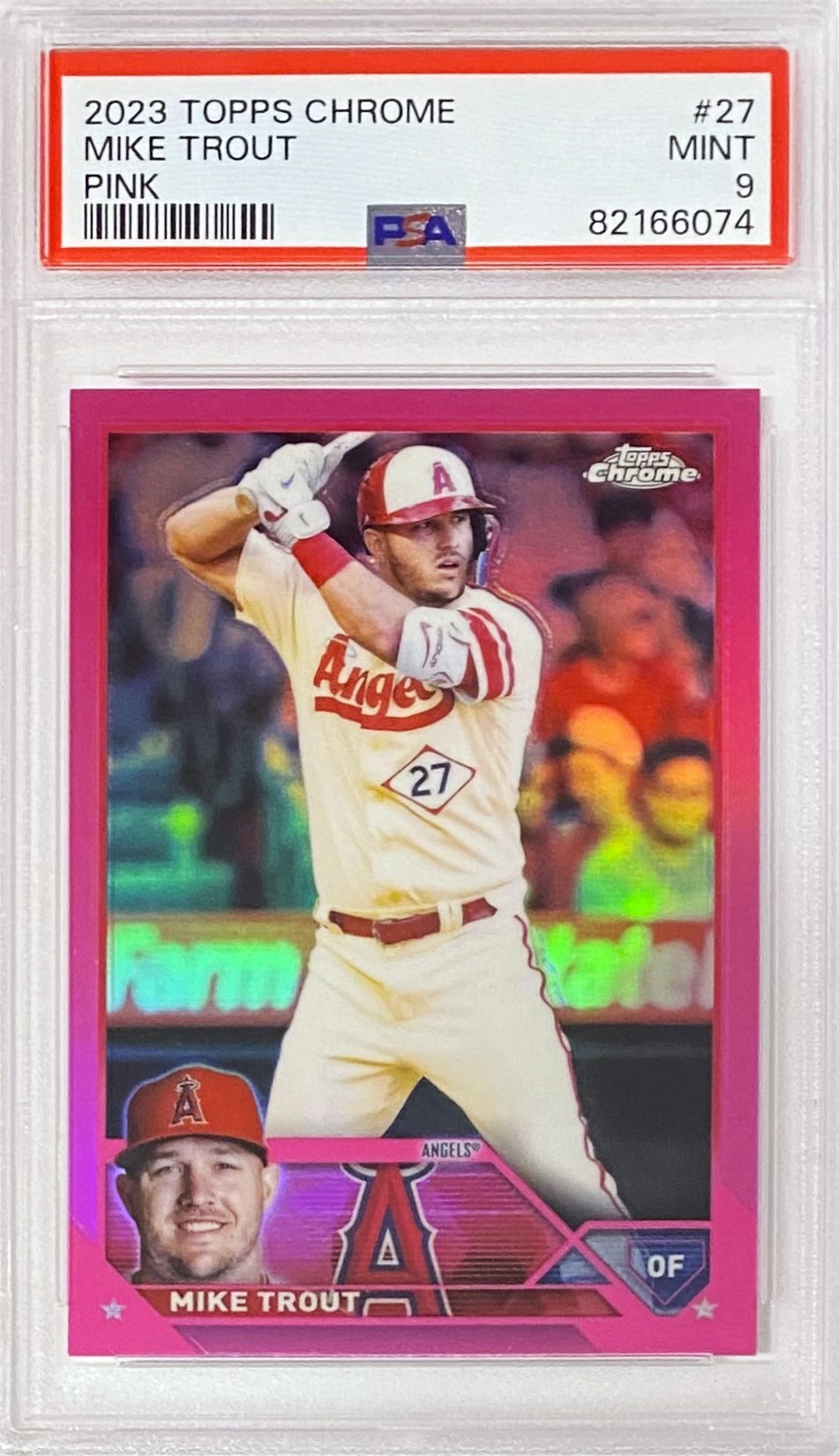 Mike Trout 2023 Topps Chrome Los Angeles Angels Baseball Pink Refractor  Graded Card (Grade 9 PSA) - KBK Sports