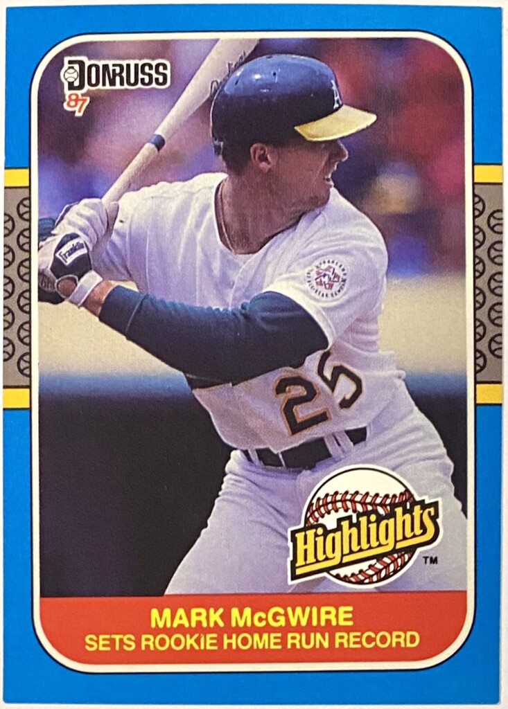 Mark McGwire 1987 Donruss Oakland A’s Baseball Highlights Rookie Card ...