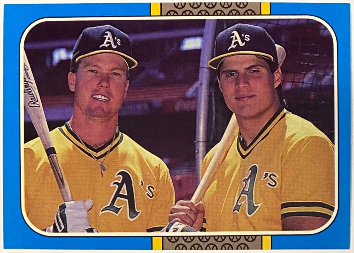 Mark McGwire & Jose Canseco 1987 Donruss Oakland Athletics Baseball ...