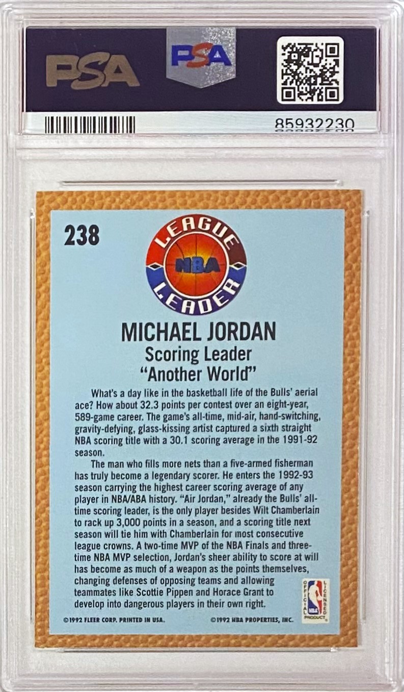 Michael Jordan 1992-93 Fleer Chicago Bulls Basketball Graded Card (Grade 8  PSA) - KBK Sports