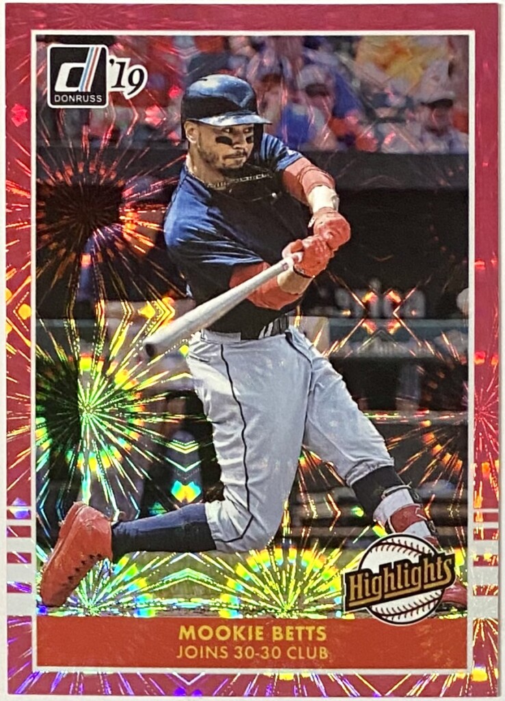 Mookie Betts 2019 Panini Donruss Baseball Boston Red Sox Highlights ...