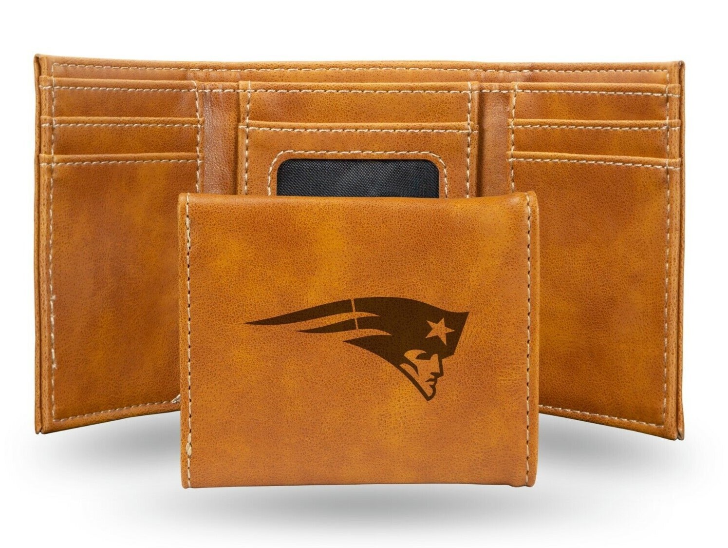 New England Patriots Brown Laser Engraved Trifold Wallet – KBK Sports