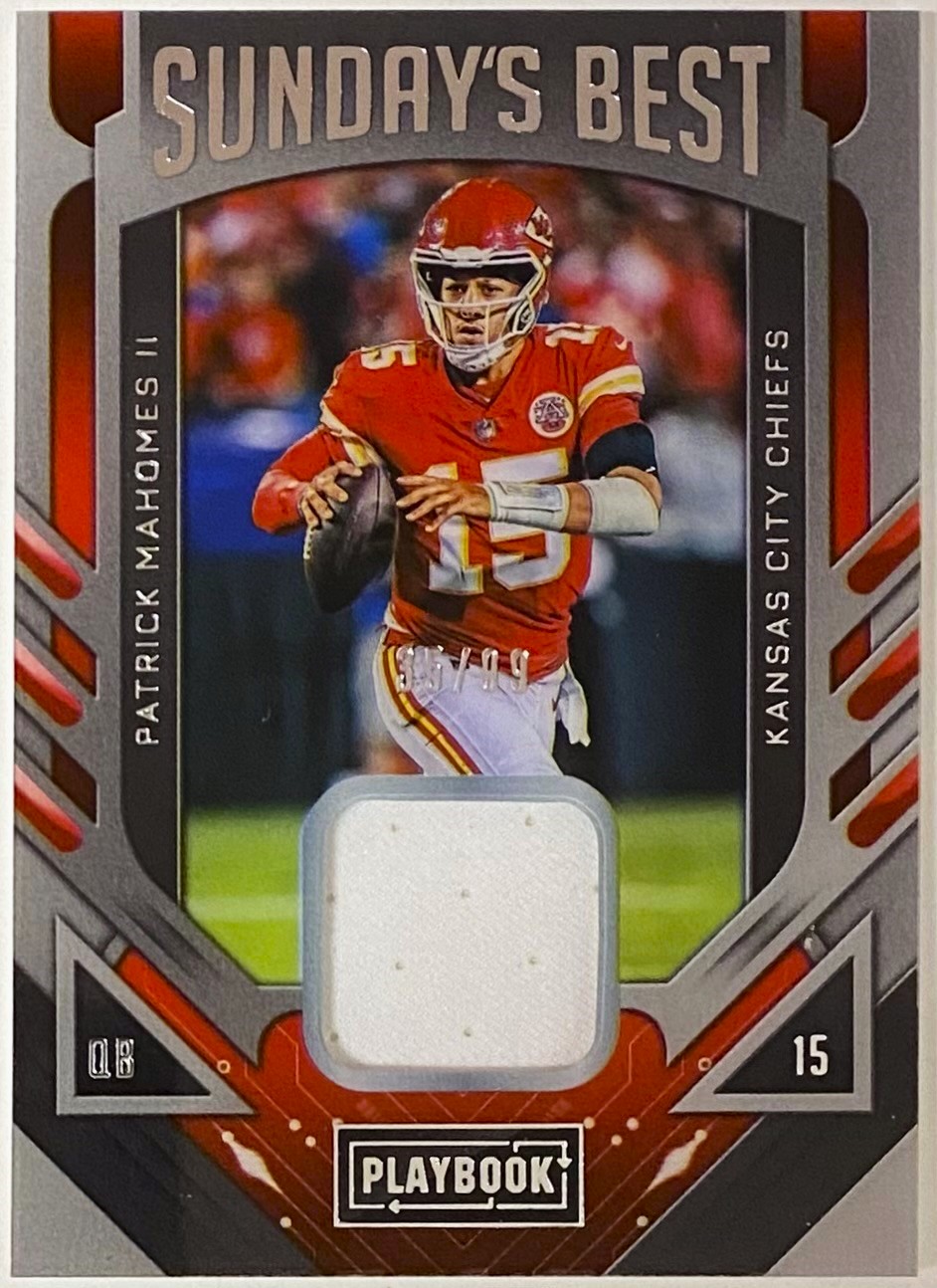 Hot 2021 Panini Playbook Football Patrick Mahomes Sunday Best Game Worn Patch /50 SP