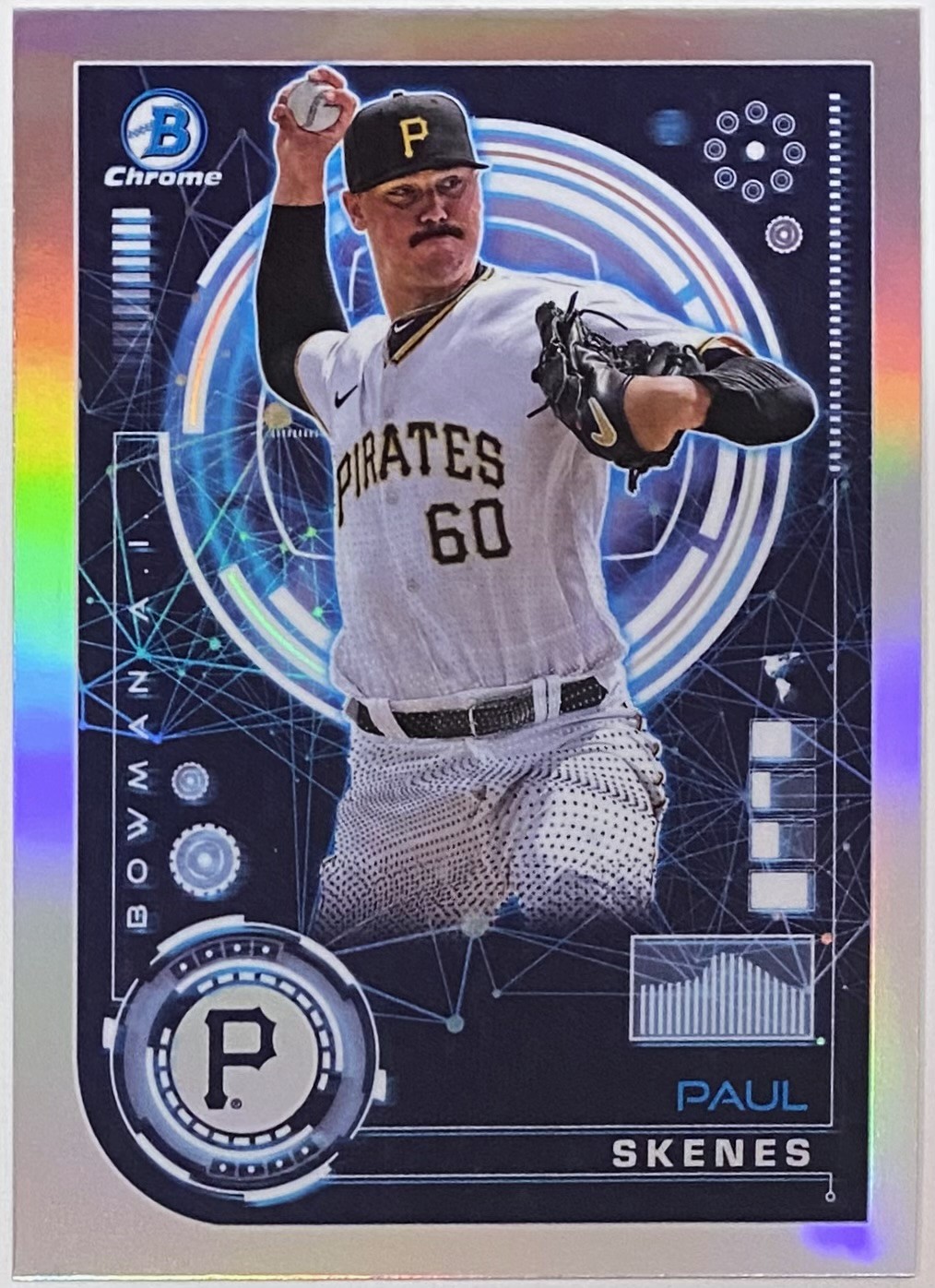 Paul Skenes 2024 Bowman Chrome Pittsburgh Pirates Baseball Bowman AI Rookie Card KBK Sports