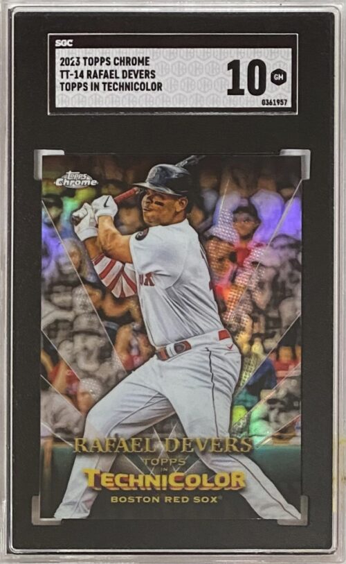 Rafael Devers 2023 Topps Chrome Boston Red Sox Baseball in Technicolor Graded Card (Grade 10 SGC)