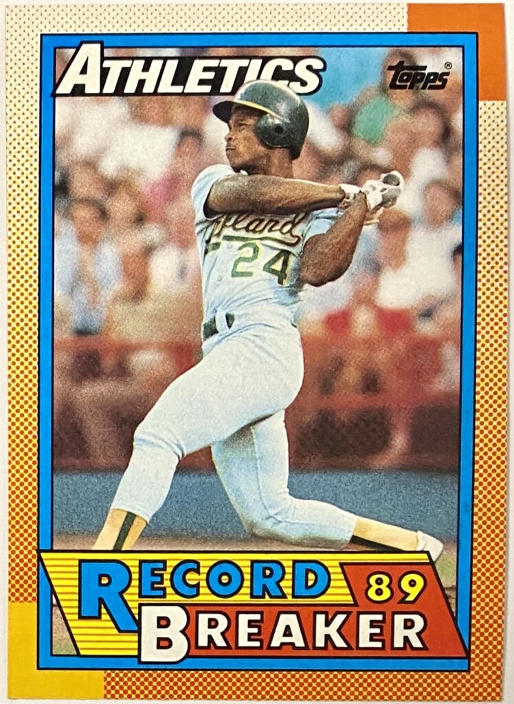 Rickey Henderson 1990 Topps Oakland Athletics Baseball Record Breaker ...