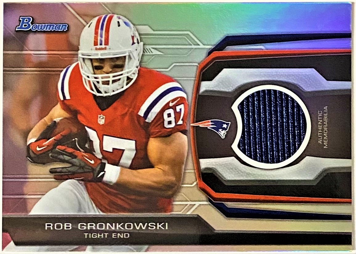 Rob Gronkowski 2013 Bowman Football New England Patriots Relic Card w/Piece  of Authentic Memorabilia – KBK Sports