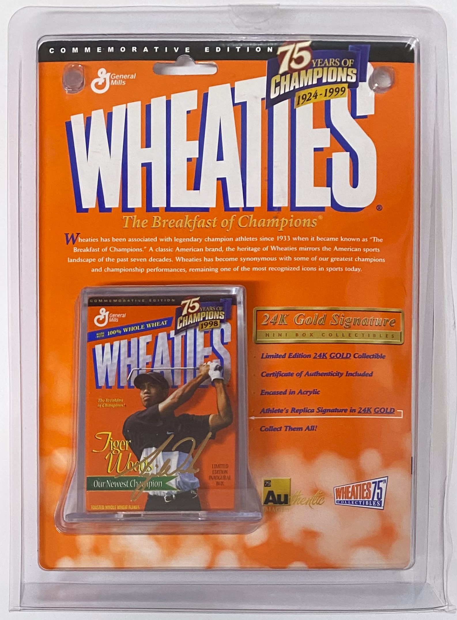 New in Box - 24K GOLD SIGNATURE WHEATIES BOX-75 YEARS OF CHAMPIONS hot