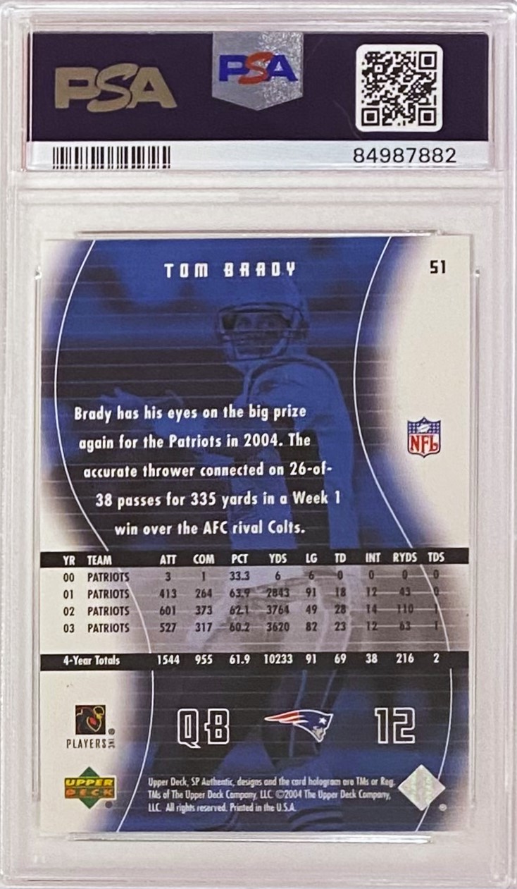 Tom Brady 2006 Flair deals Showcase NE Patriots PSA 9