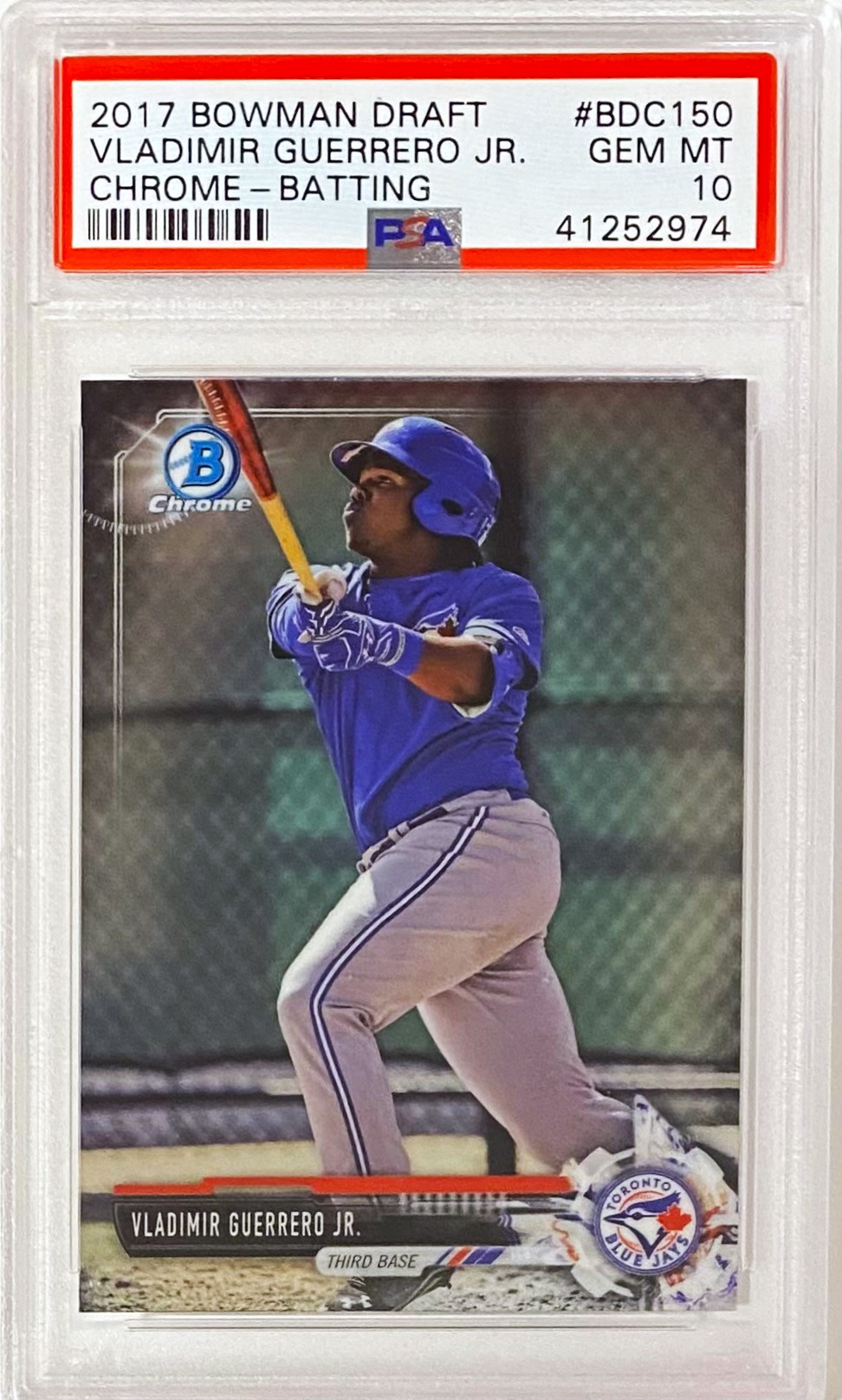 GRADED 10 store VLAD GUERRERO JR ROOKIE 2017 BOWMAN CHROME #BCP32, BLUE JAYS