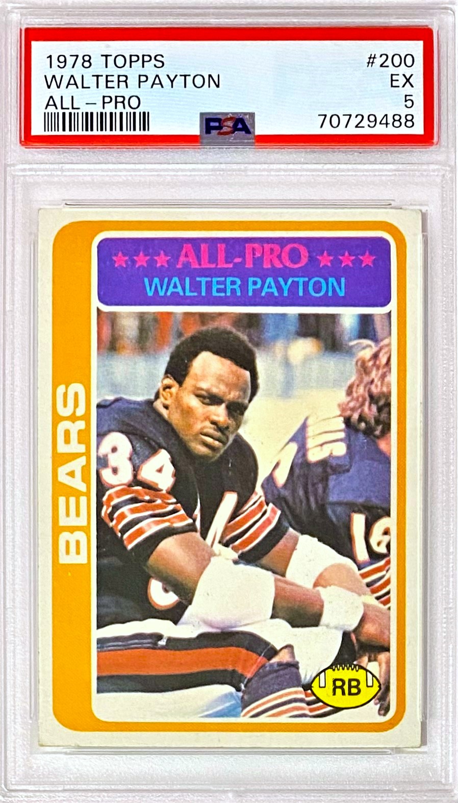 Walter Payton Topps Chicago Bears Football All Pro Graded Card