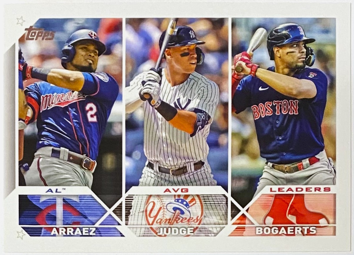 Luis Arraez, Aaron Judge & Xander Bogaerts 2023 Topps Baseball AL