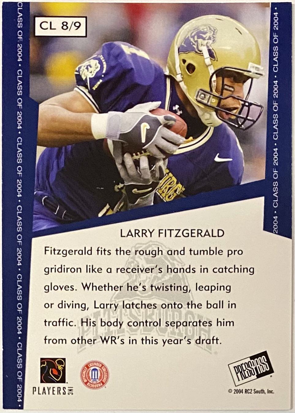 Larry Fitzgerald 2004 Press Pass SE Pittsburgh Panthers Football